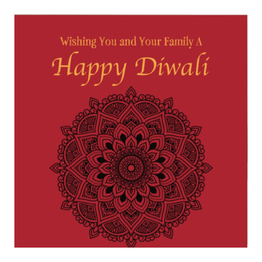 Diwali Family Red Greeting Card — card front