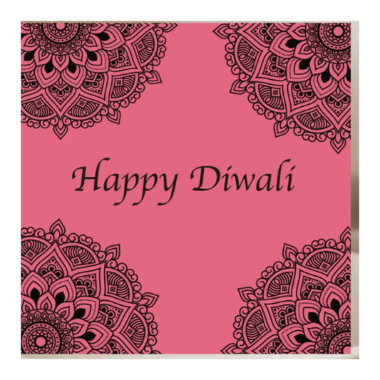 Diwali Rose Mandala Greeting Card — card front