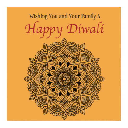 Diwali Family Gold Greeting Card — card front