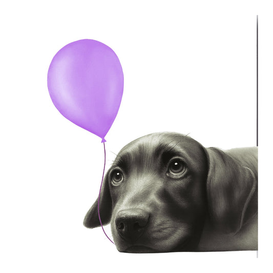 Floating Labrador Hand-Drawn Greeting Card — card front