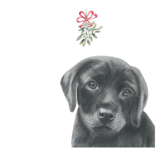 Christmas Labrador Greeting Card – Festive Paws & Warm Wishes — card front