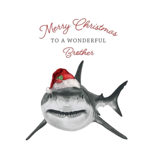 Merry Christmas Brother Shark Christmas Card — card front
