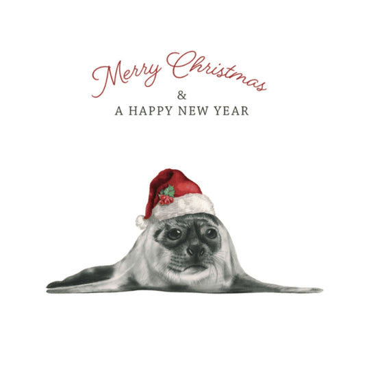 Merry Christmas Seal Greeting Card — card front