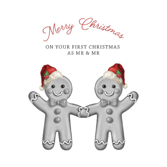 Mr and Mr Gingerbread Christmas Card — card front