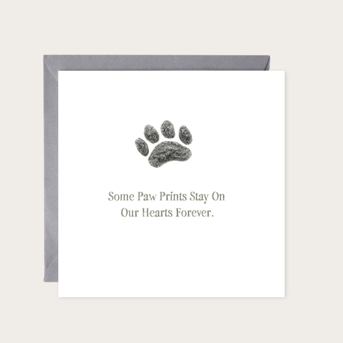 Pet Print Sympathy Card — card with grey envelope