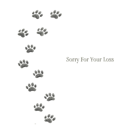 Paw Prints Sympathy Card — card front