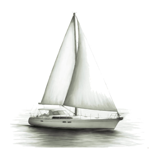 Sailing Sailboat – Hand-Drawn Greeting Card | Nautical & Coastal Illustration — card front
