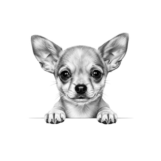 Peeking Chihuahua Greeting Card — card front