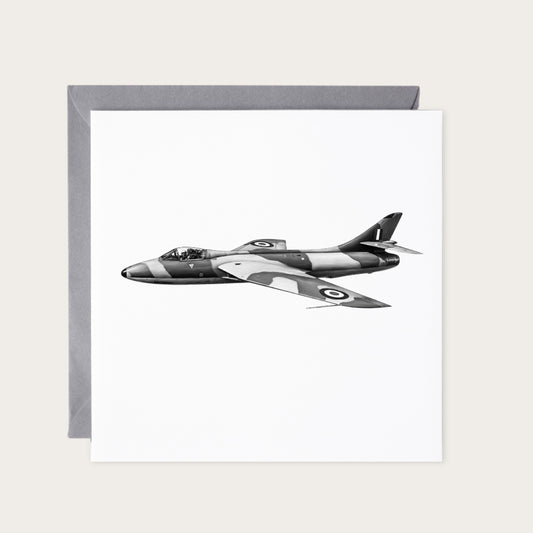 Hawker Hunter Greeting Card — card with grey envelope