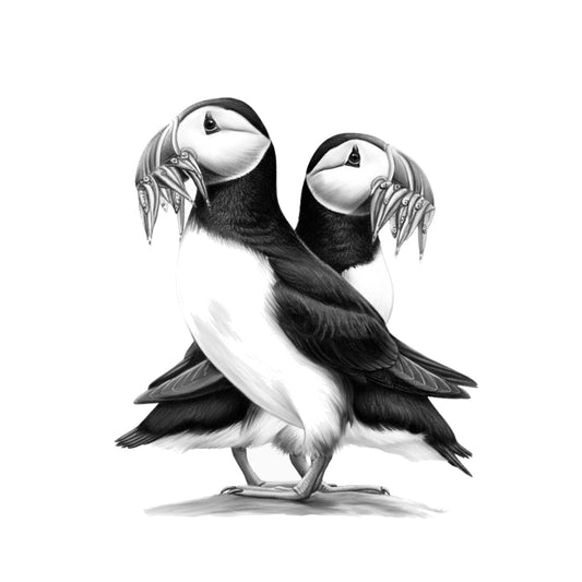 Puffin Tea Time Greeting Card — card front