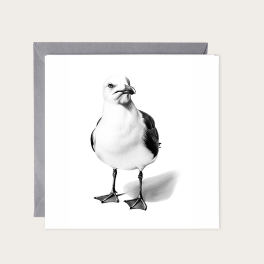 Seagull Greeting Card — card with grey envelope