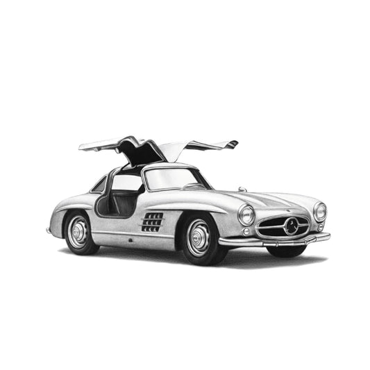 Gullwing Classic Car Greeting Card — card front