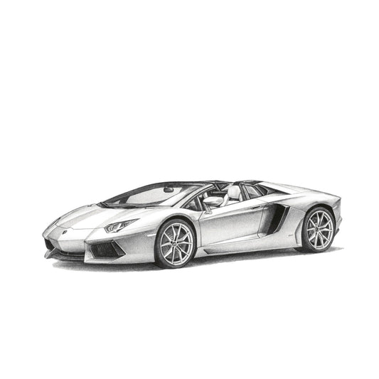 Lamborghini Aventador – Hand-Drawn Greeting Card | Italian Supercar Art — card front