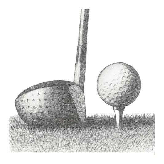 Golfing – Hand-Drawn Greeting Card | Classic Sport & Leisure Art — card front