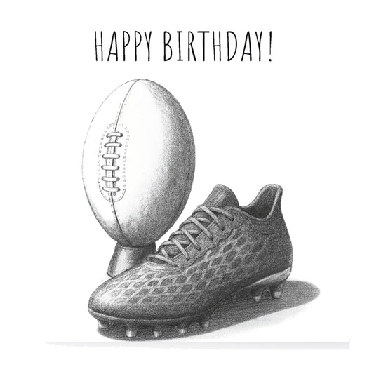 Rugby Birthday Greeting Card — card front