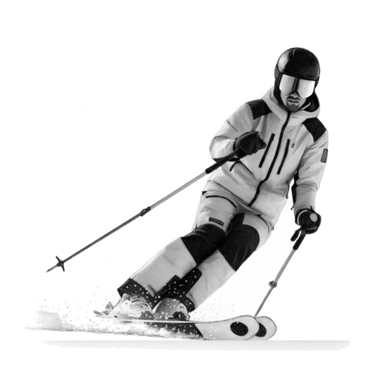 Skier Hand-Drawn Greeting Card | Classic Sport & Leisure Art — card front