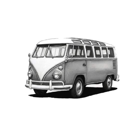Camping Van – Hand-Drawn Greeting Card | Adventure & Travel Art — card front