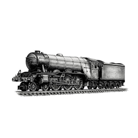 Flying Scotsman – Hand-Drawn Greeting Card | Iconic Steam Locomotive Art — card front
