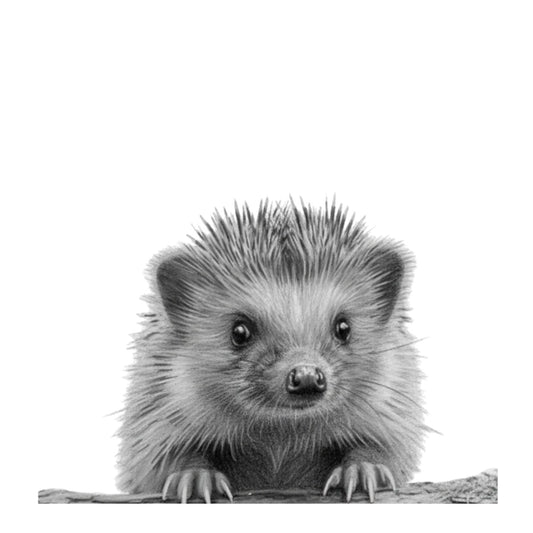 Peeking Hedgehog Countryside Greeting Card — card front