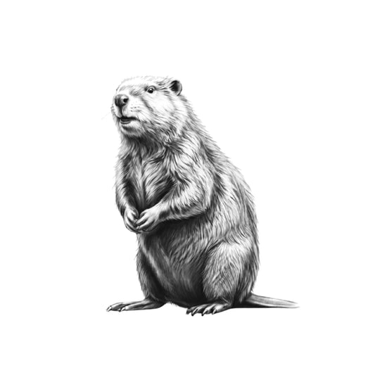 Beaver Hand Drawn Greeting Card — card front