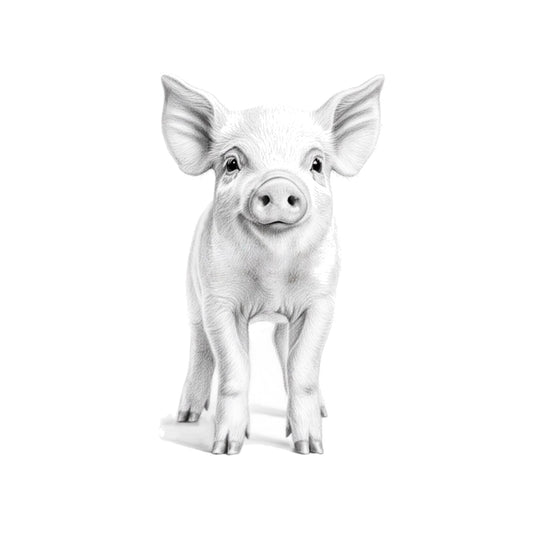 Piglet Hand Drawn Greeting Card — card front