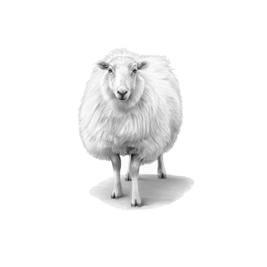 Tucana Woolly Sheep Hand Drawn Greeting Card — card front