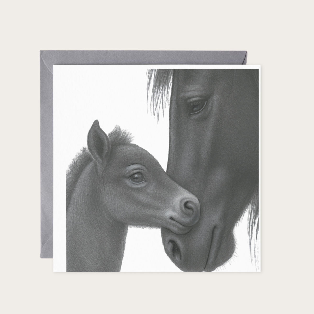 Stella and Nova Hand Drawn Greeting Card — card with grey envelope