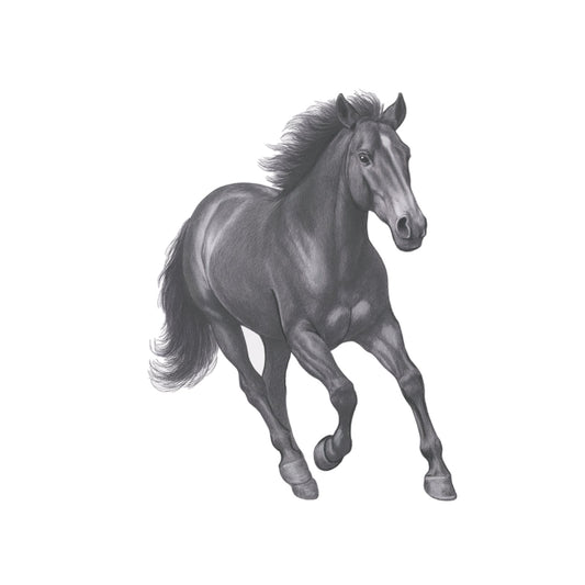 Delta the Running Horse Hand Drawn Greeting Card — card front