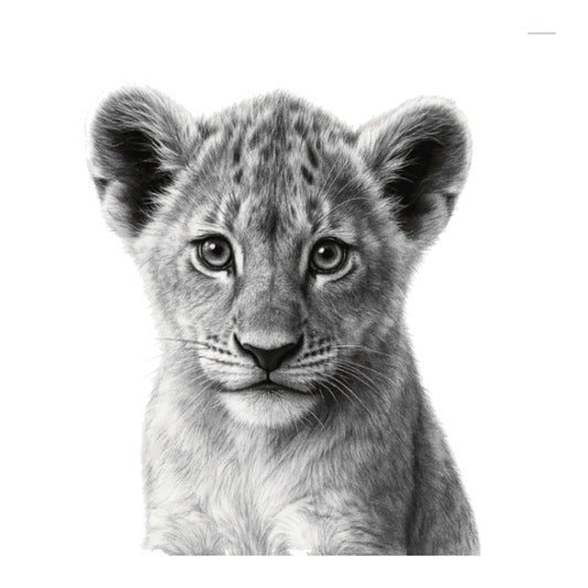 Lion Cub Hand Drawn Greeting Card — card front