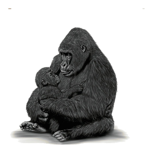 Gorilla Love Hand Drawn Greeting Card — card front
