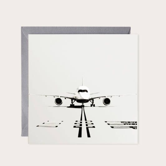 Airbus A350 Greeting Card — card with grey envelope