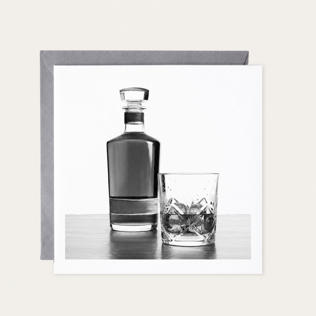 Whisky Bottle — standard grey envelope mockup