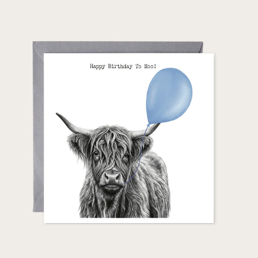 Birthday Coo — card with grey envelope