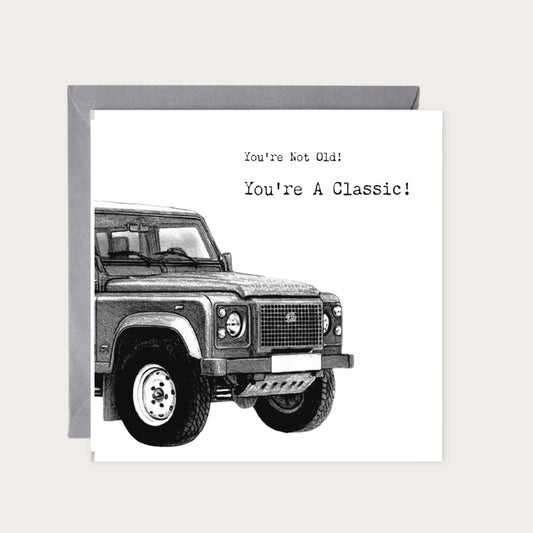 Birthday Off Roader — card with grey envelope