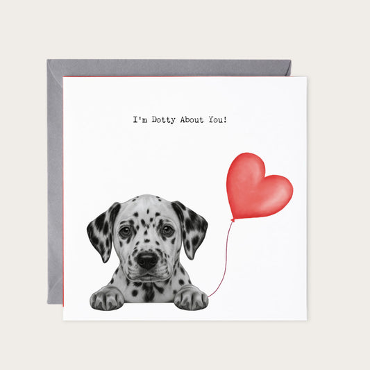 I’m Dotty About You — card with grey envelope