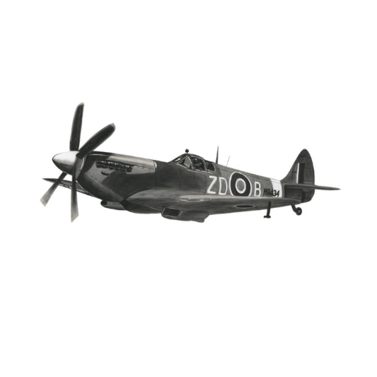 Supermarine Spitfire – Hand-Drawn Greeting Card | Iconic WWII Fighter Art — card front