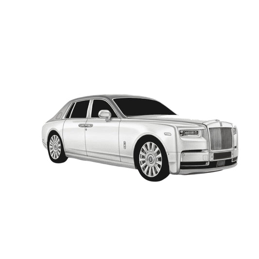 Rolls-Royce – Hand-Drawn Greeting Card | Luxury Automotive Art — card front