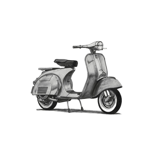 Scooter – Hand-Drawn Greeting Card | Retro & Urban Vehicle Art — card front