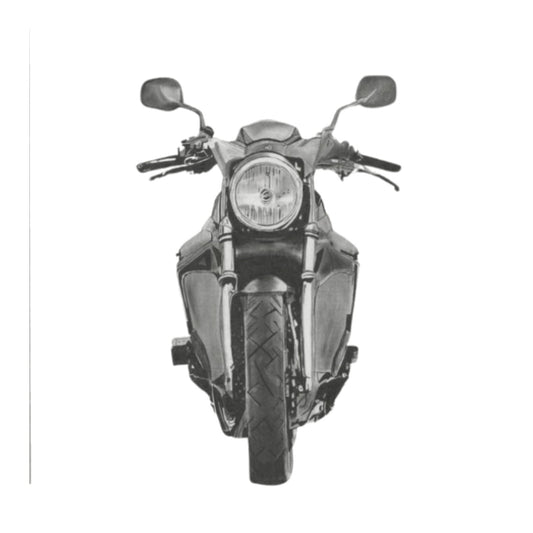 Motorbike – Hand-Drawn Greeting Card | Iconic Two-Wheel Adventure Art — card front