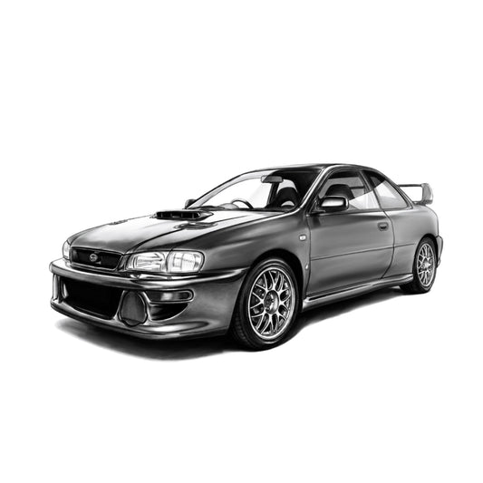 Subaru Impreza STi Car Art Greeting Card — card front