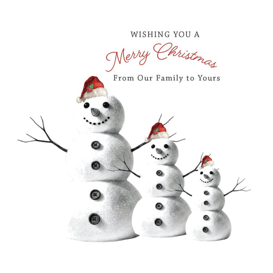 Snowman Family Christmas Card — card front