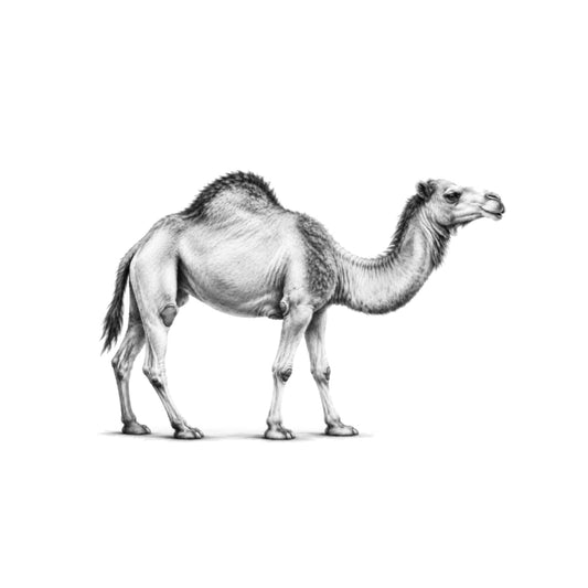 Camel Hand Drawn Wildlife Greeting Card — card front