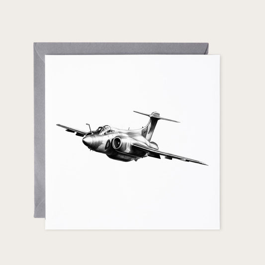 Blackburn Buccaneer Hand-Drawn Greeting Card — card with grey envelope