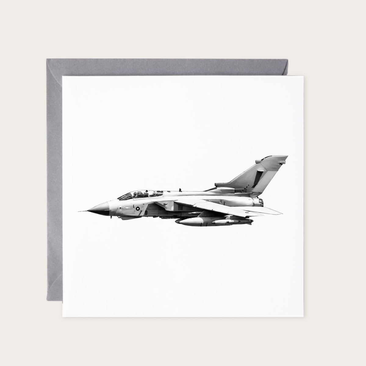 Panavia Tornado Hand-Drawn Greeting Card — card with grey envelope