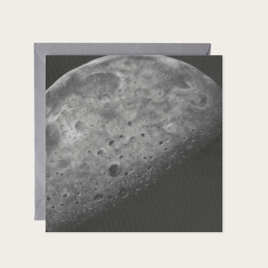 Luna Moon Hand-Drawn Greeting Card – A Celestial-Inspired Design — card with grey envelope