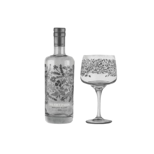 Silent Pool Gin Hand Drawn Greeting Card — card front