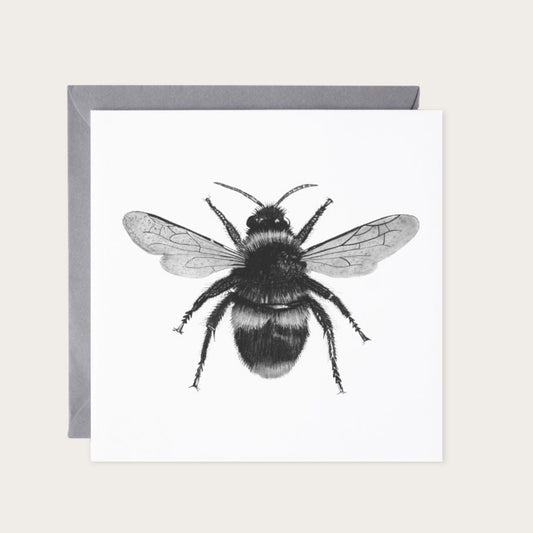Cephei the Bee Hand Drawn Wildlife Greeting Card — card with grey envelope