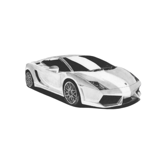 Italian Sports Car Hand-Drawn Greeting Card – A Tribute to Automotive Excellence — card front
