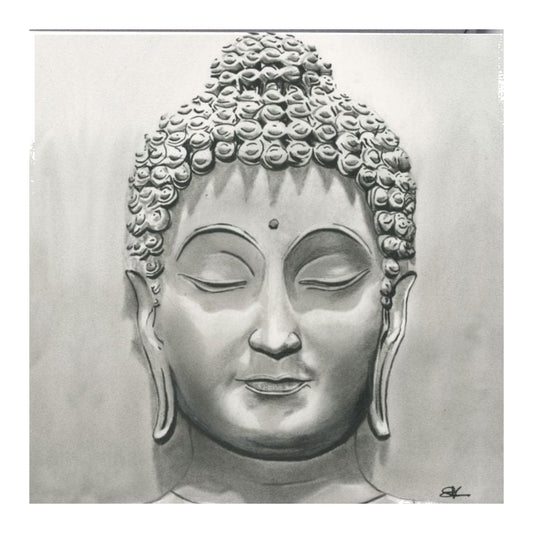 Buddha Hand-Drawn Greeting Card – A Peaceful and Spiritual Illustration — card front