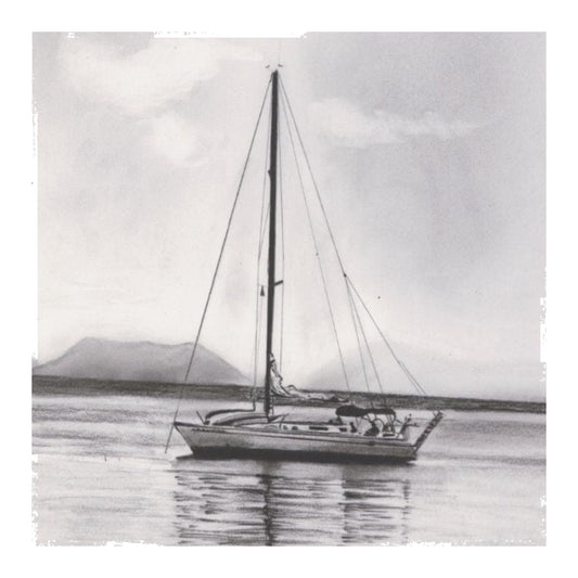Sailing Hand Drawn Greeting Card – Nautical Art for Sailing Enthusiasts & Ocean Lovers — card front